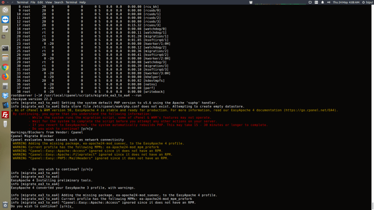 How to migrate Migrate to EasyApache 4 cPanel server