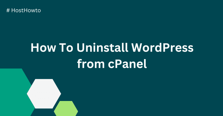 How To Uninstall WordPress from cPanel